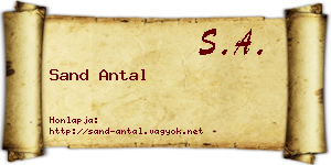 Sand Antal névjegykártya